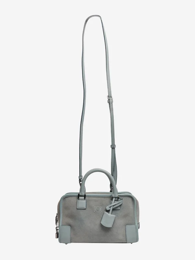 Loewe Blue mini Amazona suede crossbody bag in Blue Suede from Sign of the Times