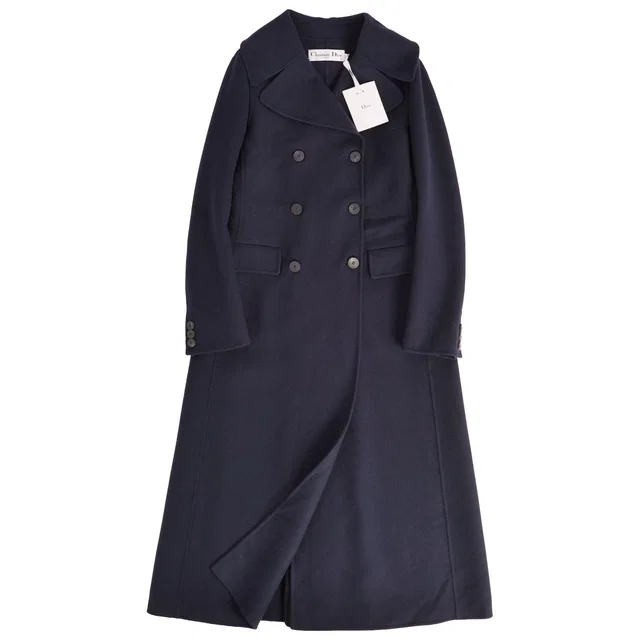 Dior Coat Navy in Navy Cashmere from The Reluxe