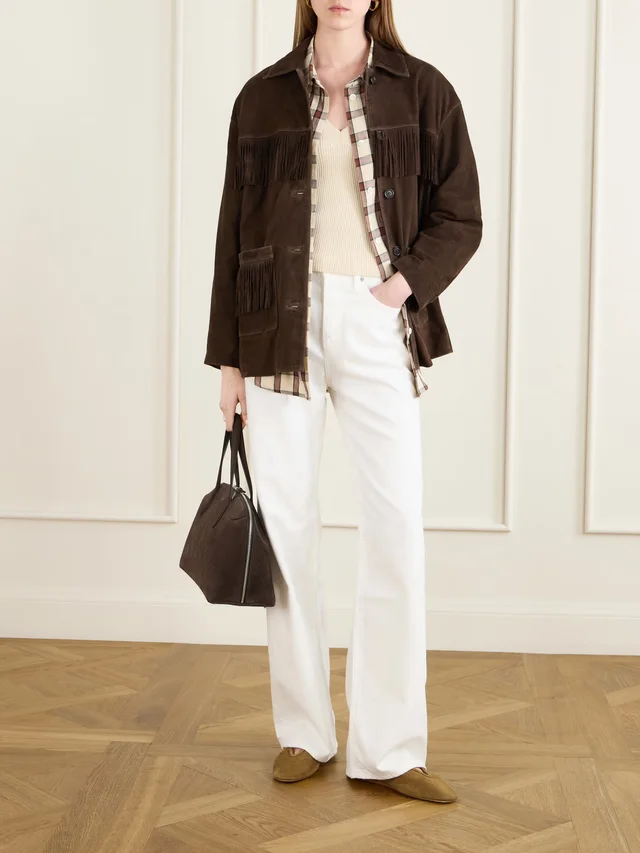NILI LOTAN Ribbed-knit cotton and silk-blend T-shirt in Beige, photo 2 of 2 from NET-A-PORTER (Canada)