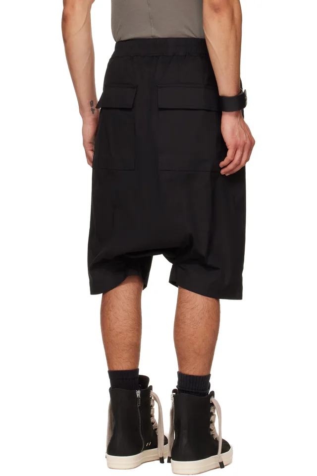 Rick Owens Black Temple Rick S Pods Shorts, photo 3 of 4 from SSENSE