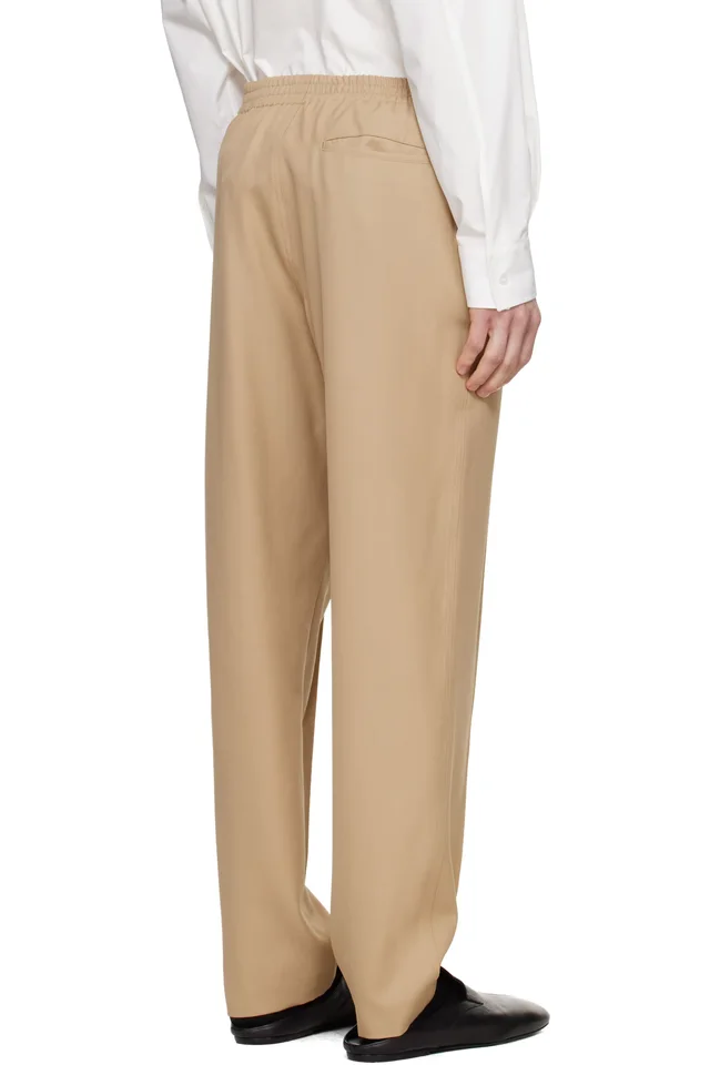 LGN Louis Gabriel Nouchi Beige Wool Jogging Track Pants, photo 3 of 4 from SSENSE