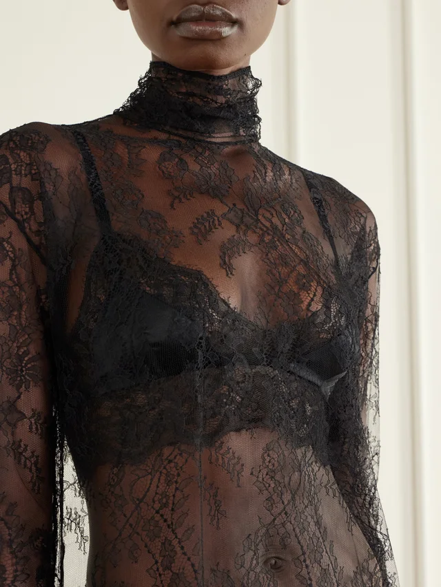Dolce & Gabbana chantilly lace top in Polyamide 100% Details: Zipper Description: The Women’s Fall/Winter 2026 Fashion Show Identity Collection explores identity as a core value…, photo 5 of 5 from SENSER