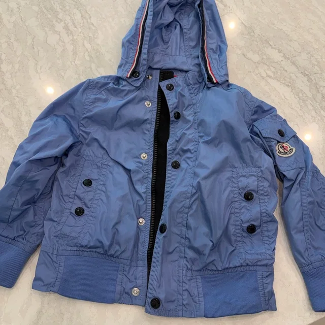 Moncler Kids Light Blue Hooded Raincoat in blue from Poshmark