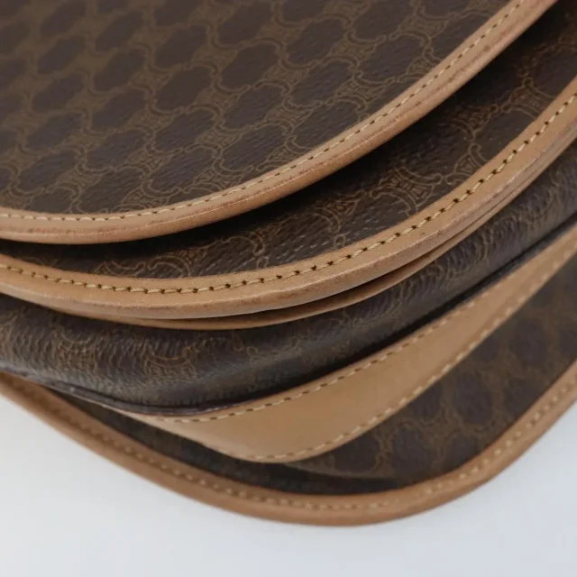 Celine Vintage Macadam Canvas And Leather Brown Bag in Brown Canvas from HEWI, photo 9 of 23