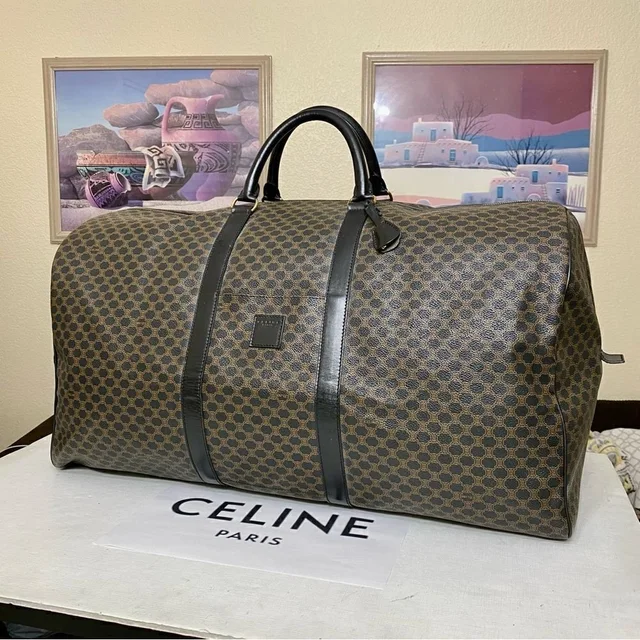 Celine Black Brown Pvc Leather Travel Bag Mc98/2 in black|red|brown Leather from Poshmark, photo 1 of 1
