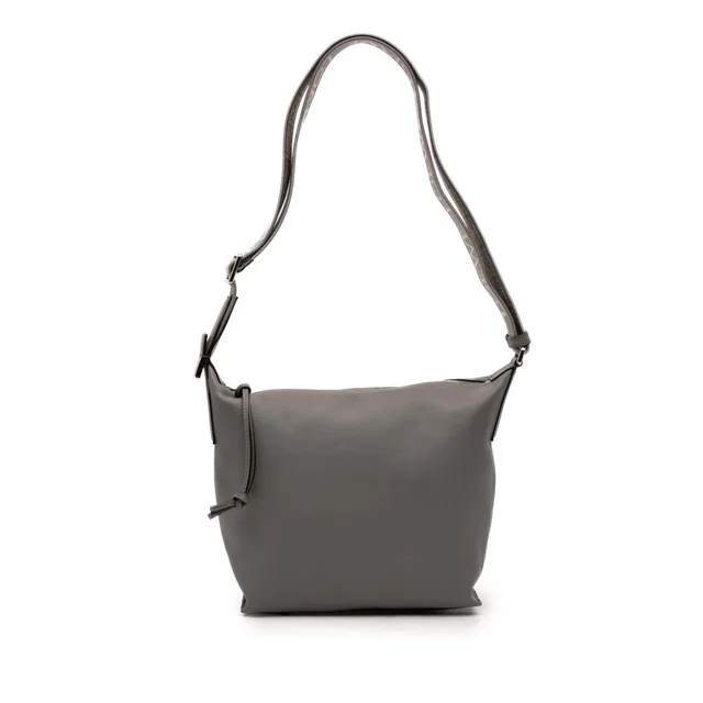 Gray LOEWE Small Calfskin Cubi Crossbody in Grey Calfskin from Designer Revival