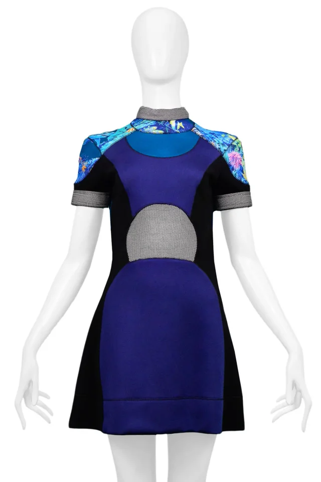 Balenciaga Neoprene Scuba Dress 2003 in Woven leather from Resurrection Vintage, photo 3 of 7