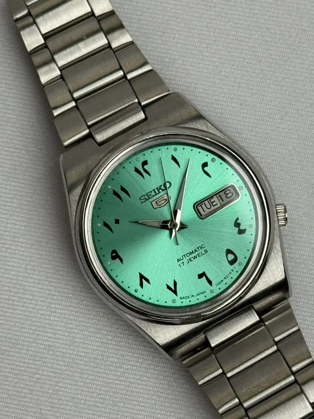 Seiko 5 Automatic 7009 Movement Arabic Green Dial Mens Watch (Size 36) in green from Grailed