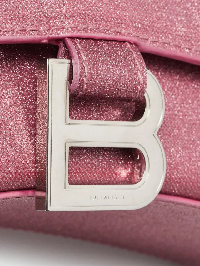Balenciaga Sweet Pink Metallic Coated Canvas Hourglass XS Top Handle Bag in Pink Coated canvas from Yoogis, photo 5 of 10