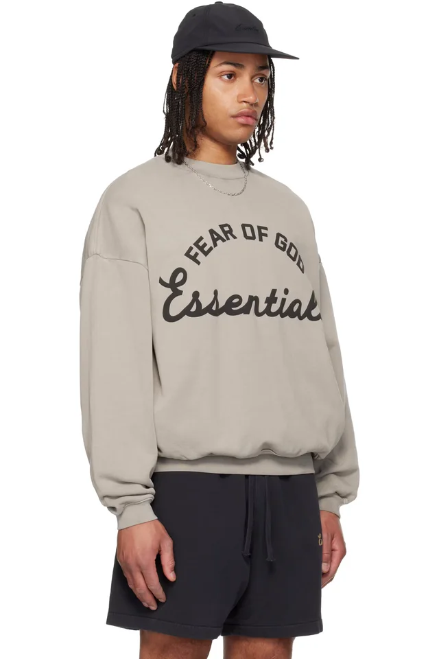 Fear of God ESSENTIALS Gray Training 90s Crewneck Sweatshirt, photo 2 of 4 from SSENSE