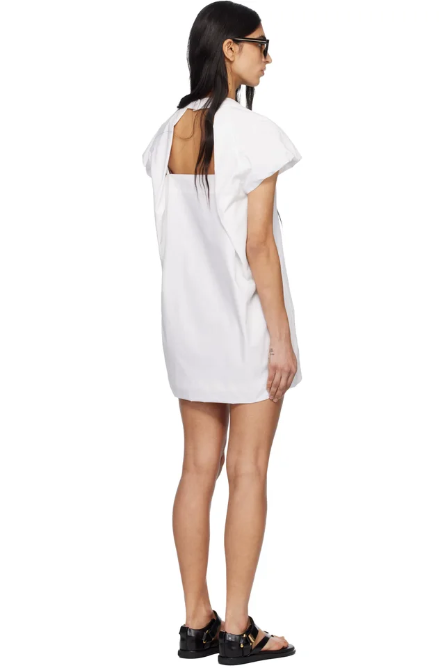 sacai Off-White Poplin Minidress, photo 3 of 4 from SSENSE