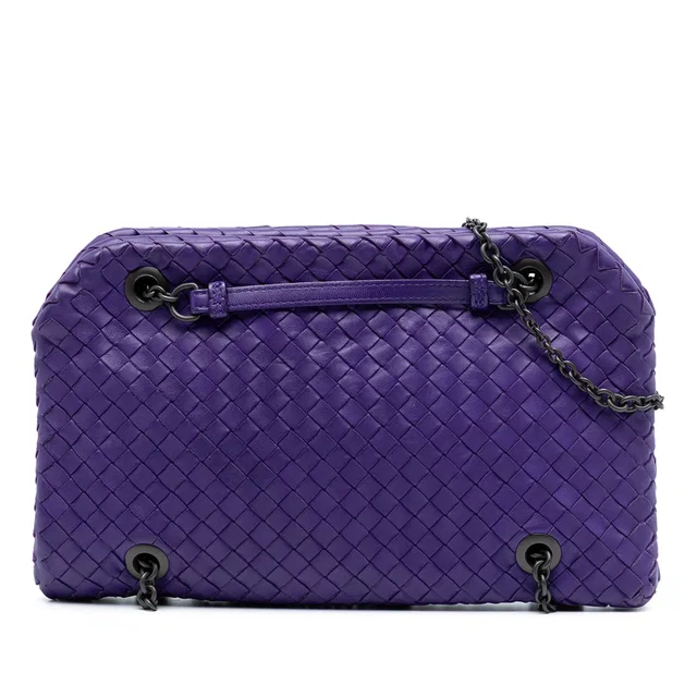 Purple Bottega Veneta Nappa Intrecciato Duo Shoulder Bag in Purple Nappa leather from Designer Revival