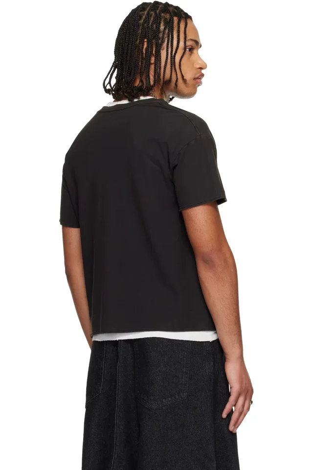 LU'U DAN Black Thrash T-shirt, photo 3 of 4 from SSENSE