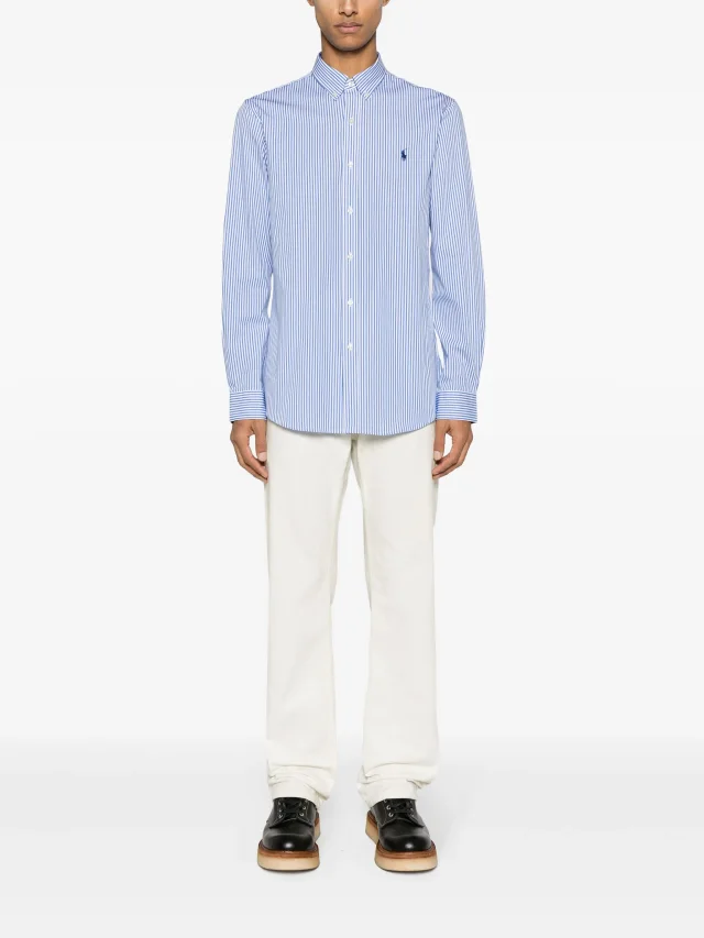 Polo Ralph Lauren striped logo-embroidered shirt, photo 2 of 2 from FARFETCH