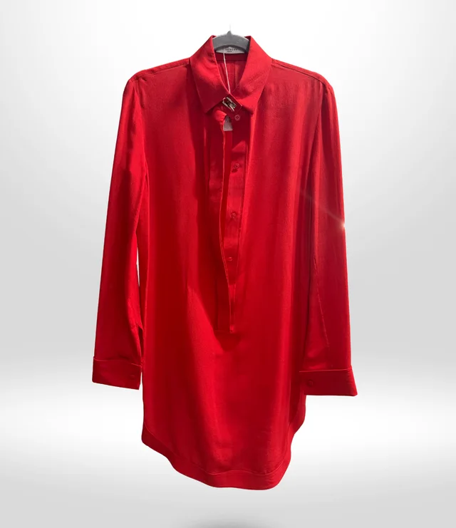Givenchy Red Silk Top Size 38 from Revivre Luxury Consignment