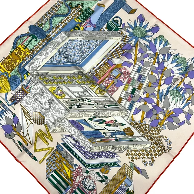 Hermès Scarf Petit Carre Gavroche Light Pink Blue Gray Multi les Tresors D'un in Blue from The Reluxe