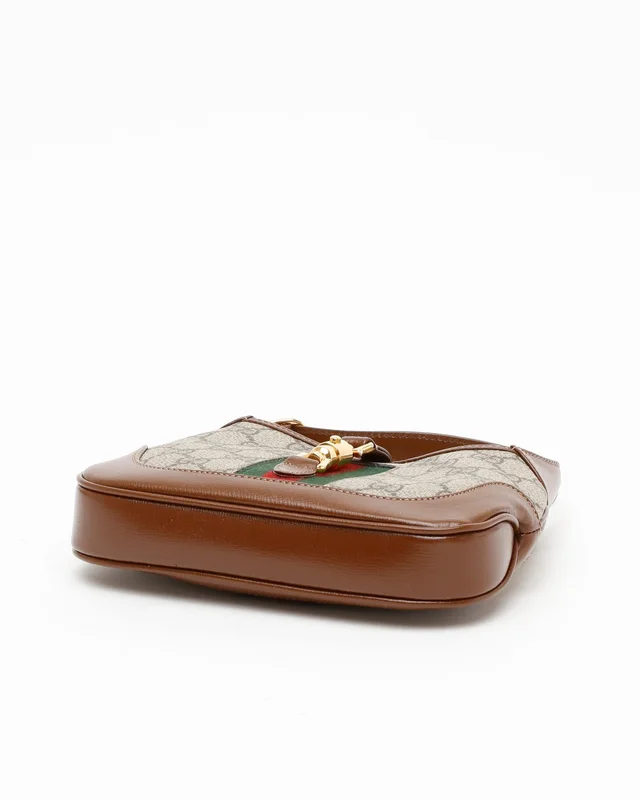 Gucci Jackie Mini 1961 GG Supreme Crossbody Bag in Suede from A Retro Tale, photo 4 of 8