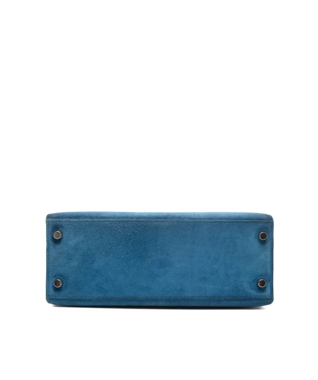Hermès Kelly 25 Sellier Doblis Blue Thalassa PHW #H in Blue Leather from Luxury Promise, photo 6 of 15