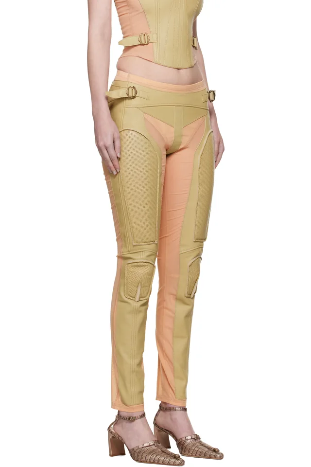 KNWLS Khaki & Pink GTR Trousers, photo 2 of 4 from SSENSE