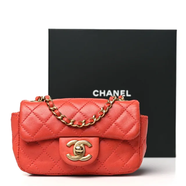 Chanel Quilted Extra Mini Cruise Charm Flap Coral in Lambskin from FASHIONPHILE, photo 10 of 10