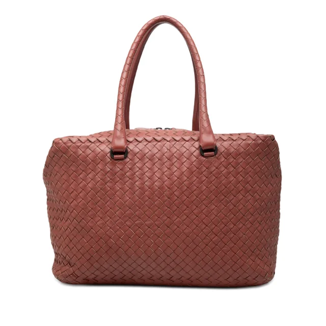 Red Bottega Veneta Nappa Intrecciato Brick Tote in Red Nappa leather from Designer Revival
