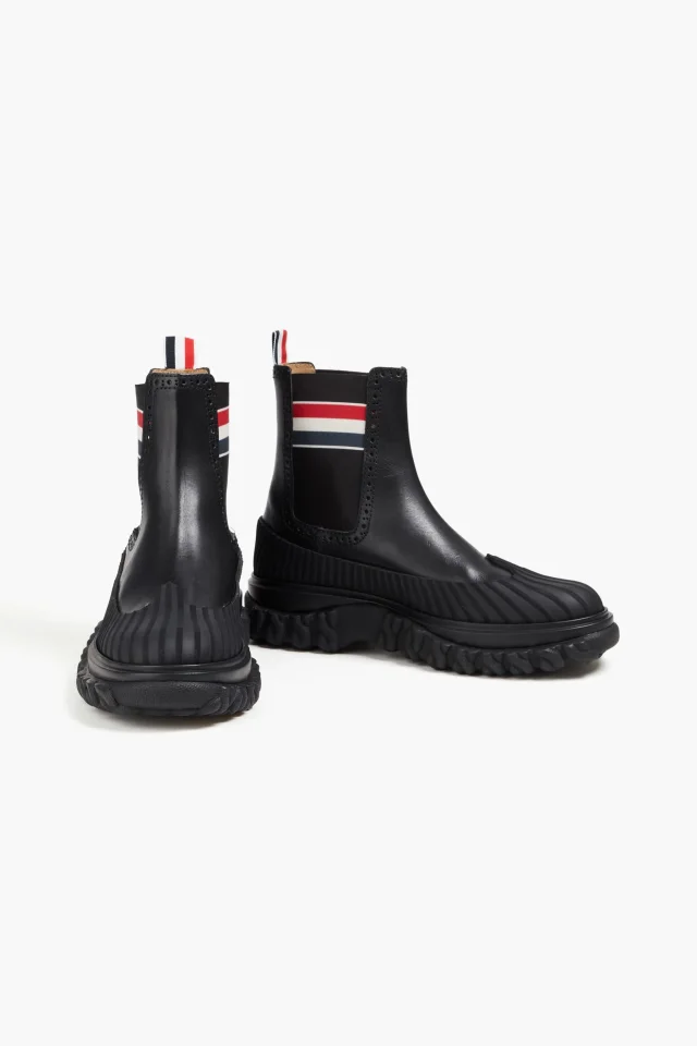 Thom Browne Rubber-Trimmed Leather Chelsea Boots, photo 2 of 4 from THE OUTNET
