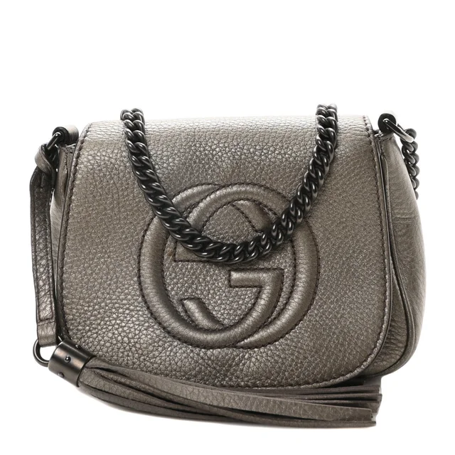 Gucci Soho Flap Calfskin Leather Bag - Sasso in Calfskin from H&T