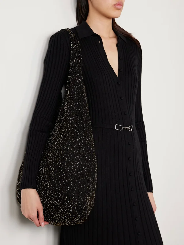 GABRIELA HEARST Manasa bead-embellished cashmere shoulder bag in Black, photo 2 of 2 from NET-A-PORTER (Canada)