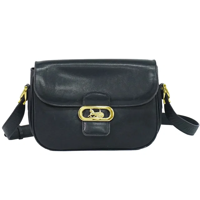 Celine Carriage Shoulder Bag Leather Navy in Navy Leather from The Reluxe