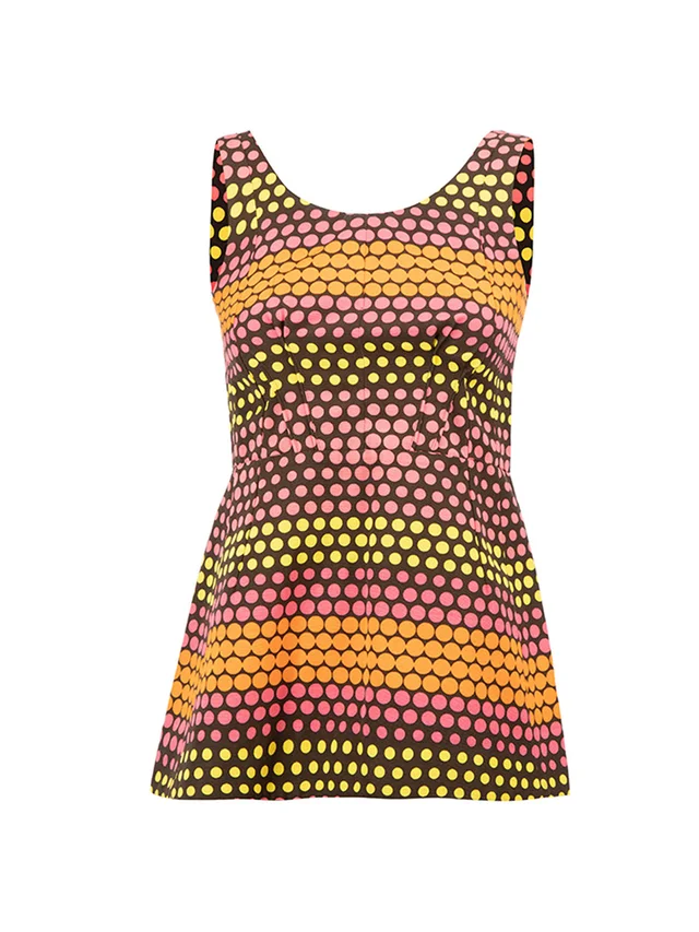 Marni Polkadot Printed Sleeveless Peplum Top from Csd
