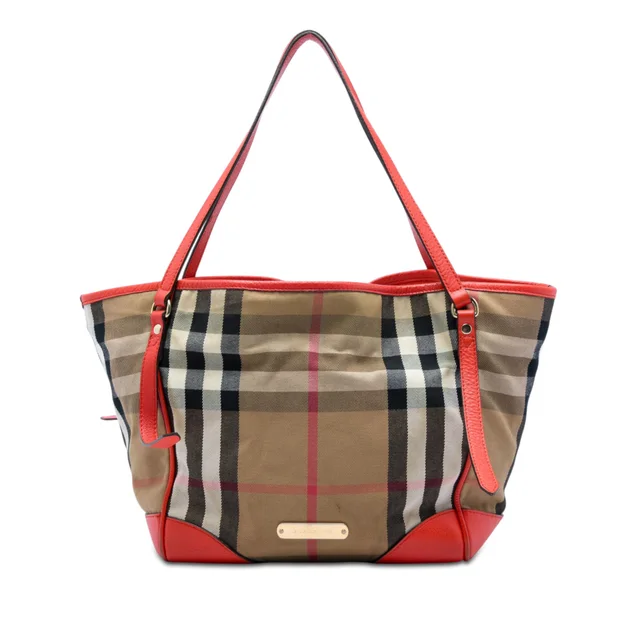 Brown Burberry Small House Check Canvas Bridle Canterbury Tote in Brown Canvas from Designer Revival, photo 1 of 1