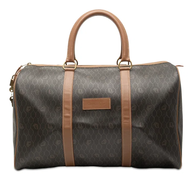 Black Dior Honeycomb Coated Canvas Travel Bag in Black Coated canvas from Designer Revival, photo 1 of 1