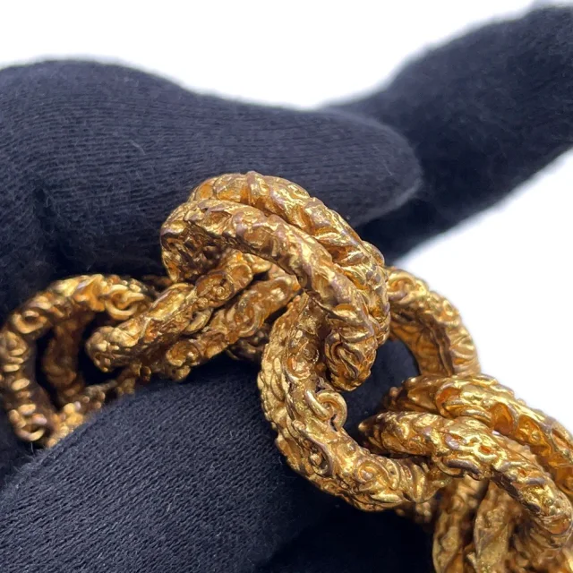 Chanel CC Logo Lava Motif Bracelet Gold Metal in Gold from GALLERY RARE, photo 7 of 11