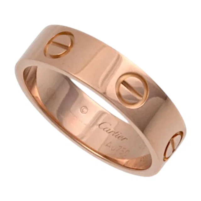 Cartier 18K Love Ring #56 Pink Gold in Pink from VINTAGE QOO TOKYO