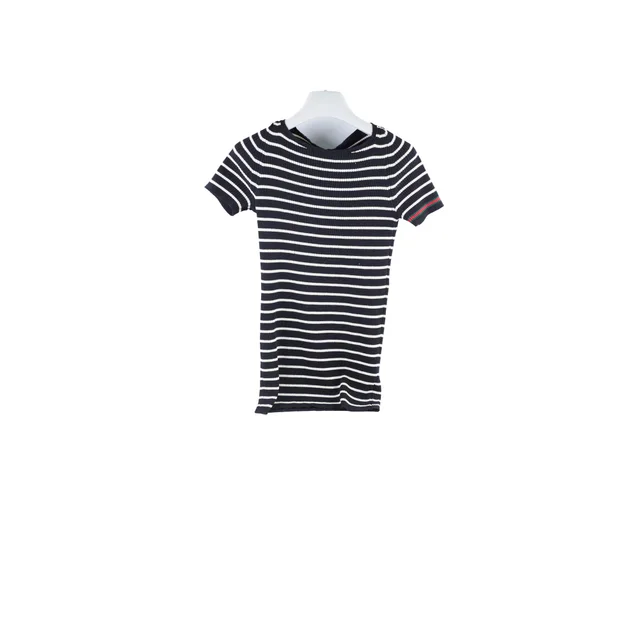 Gucci Striped Short Sleeve Wool Top - Size L in Wool from The Purse Affair