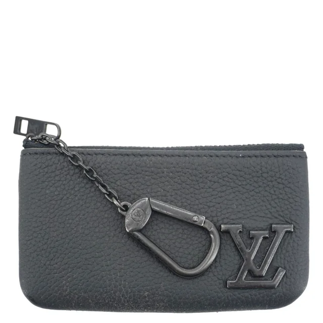 Louis Vuitton Aerogram Leather Key Pouch Black in Black Leather from Dallas Designer Handbags