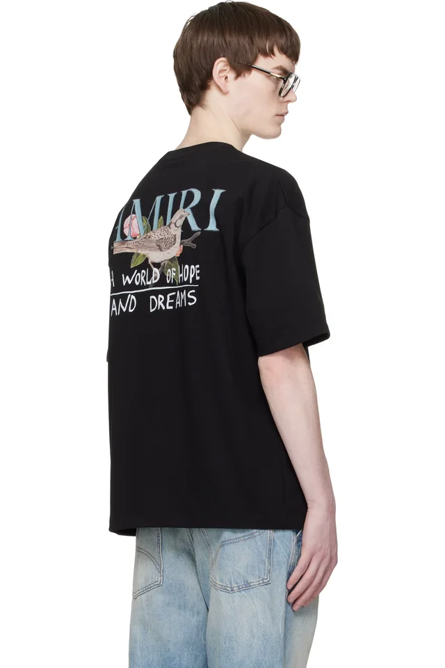 AMIRI Black 'Hope And Dreams' T-shirt, photo 3 of 4 from SSENSE