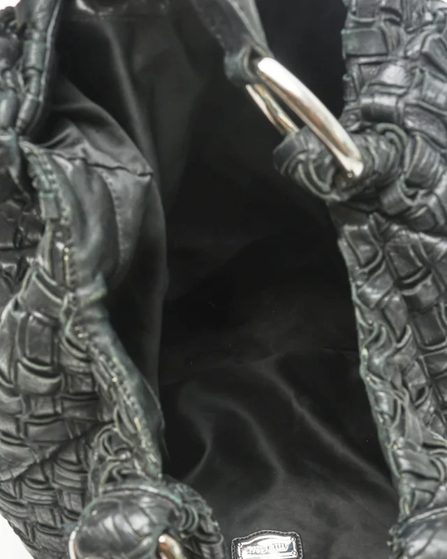 Miu Miu Woven Hobo Bag in Woven leather from A Retro Tale, photo 6 of 9