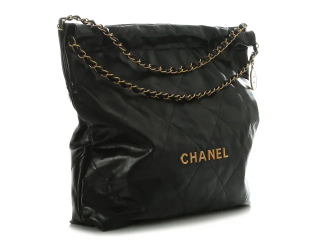 Chanel Quilted Shiny Calfskin 22 in Black Calfskin from Ann's Fabulous Finds, photo 6 of 10