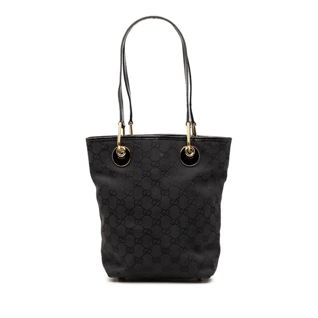 Black Gucci GG Canvas Eclipse Tote in Black Canvas from Designer Revival