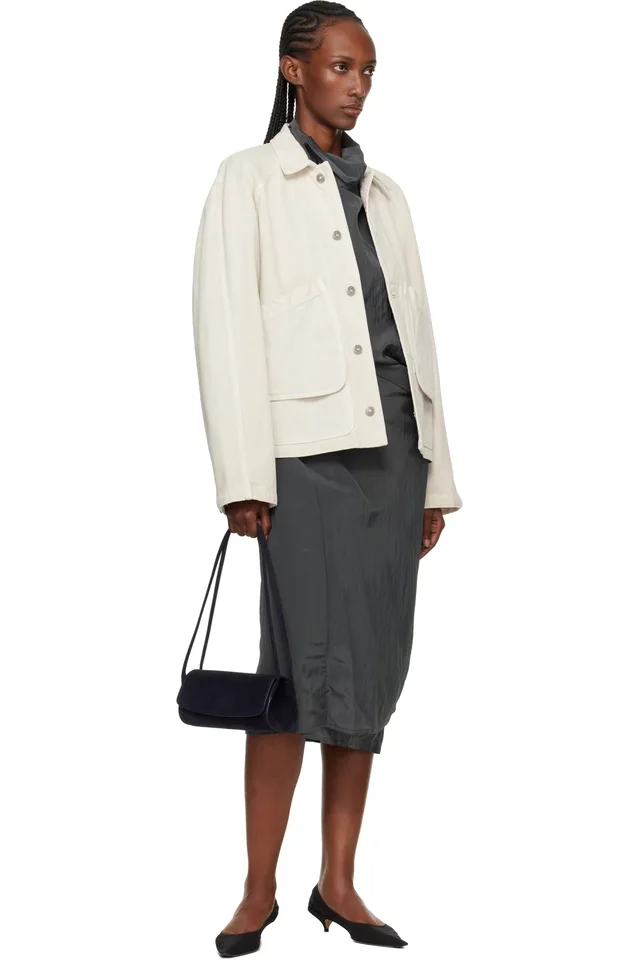 LE17SEPTEMBRE Off-White Garment-Dyed Denim Hunting Jacket, photo 4 of 4 from SSENSE