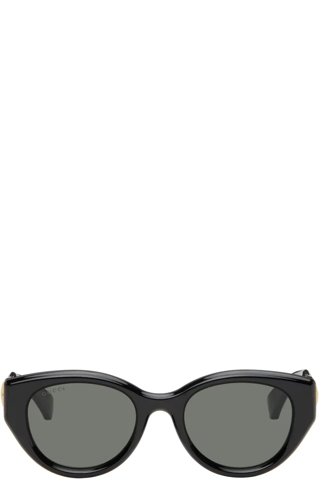 Gucci Black Low Nose Bridge Fit Sunglasses from SSENSE, photo 1 of 1