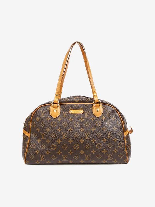Louis Vuitton Brown 2009 Monogram Montorgueil GM top handle bag in Brown Coated canvas from Sign of the Times