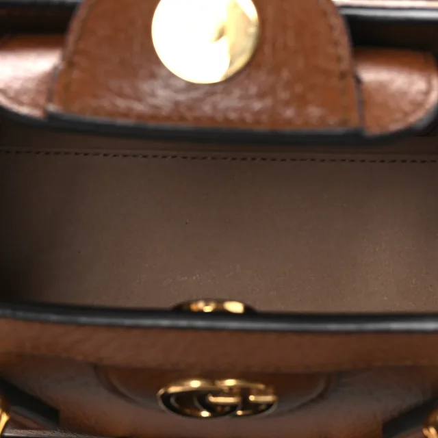 Gucci Textured Dollar Calfskin Web Mini Diana Tote Bag Cuir Black in Black Calfskin from FASHIONPHILE, photo 5 of 10