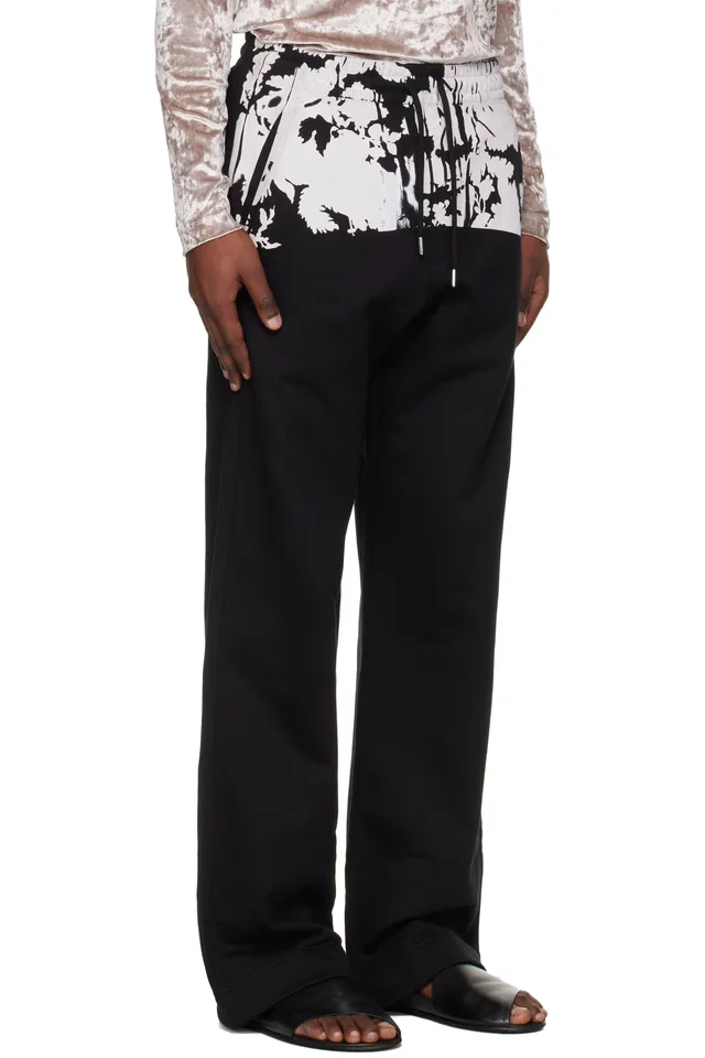 Dries Van Noten Black Printed Sweatpants, photo 2 of 4 from SSENSE