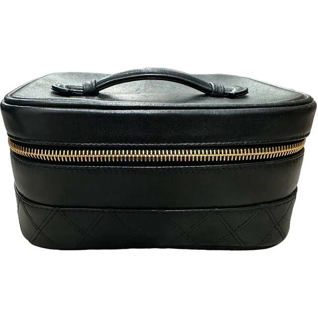 Chanel Black Calfskin Duo-tone Vanity in Black Calfskin from SparklesnDreams