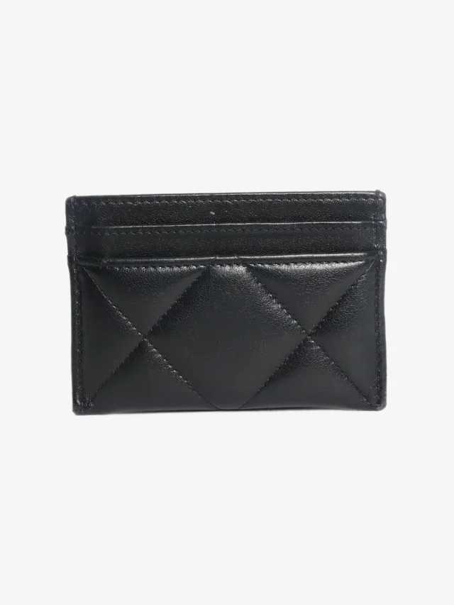 Chanel Black 19 quilted leather cardholder in Black Leather from Sign of the Times, photo 2 of 4