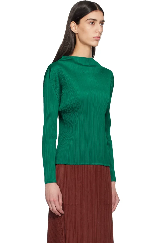 PLEATS PLEASE ISSEY MIYAKE Green Monthly Colors November Top, photo 2 of 4 from SSENSE
