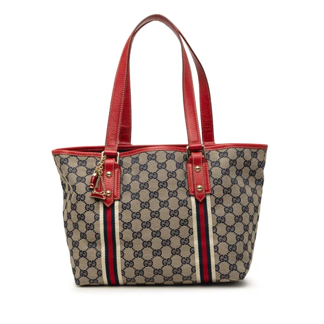 Brown Gucci GG Canvas Jolicoeur Tote in Brown Canvas from Designer Revival