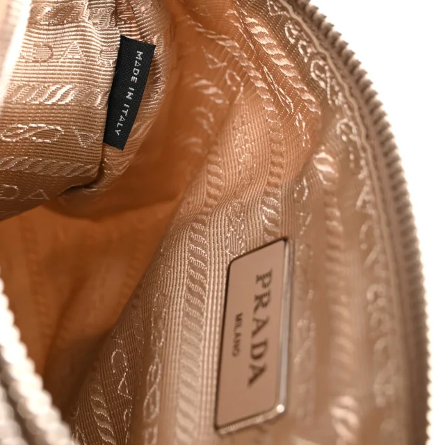 Prada Re-Nylon Saffiano Re-Edition 2000 Double Zip Crossbody Bag Cammeo in Saffiano leather from FASHIONPHILE, photo 7 of 11